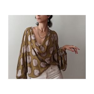 Free People Cowl Neck Blouse